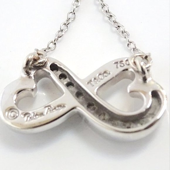 TIFFANY CO 💗💗 750 18k White Gold WG Picasso Diamond Elegant Necklace T&CO - Picture 7 of 7